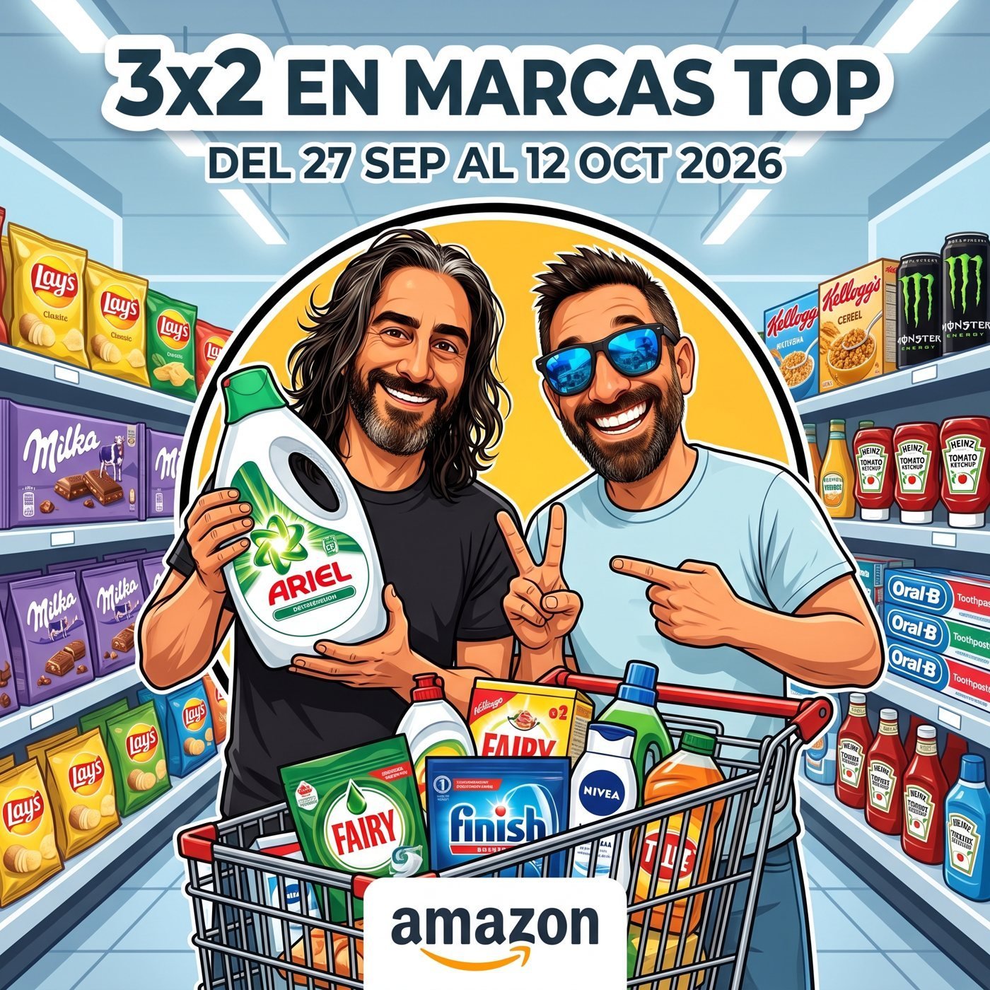 AMAZON: 3X2 - Añade 3 artículos iguales o distintos de la promoción y el más barato te sale gratis