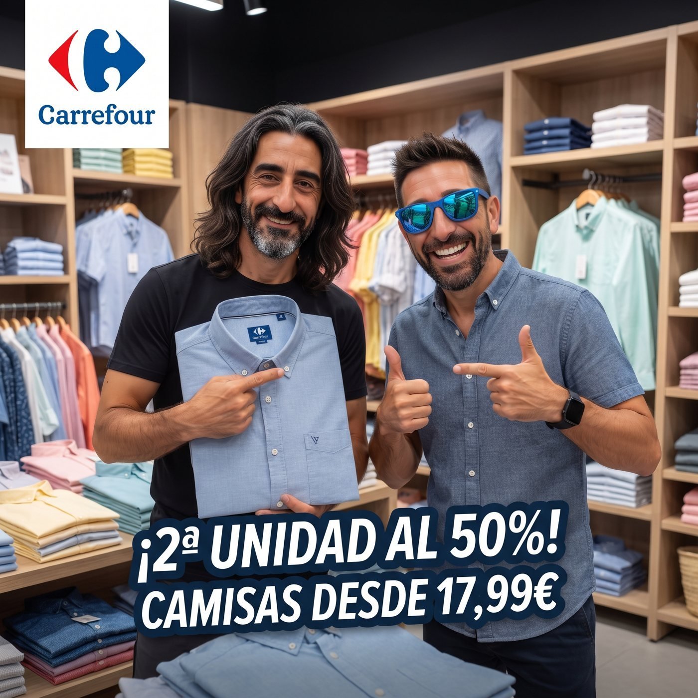 CAMISTAS TIRADAS DE PRECIO CON LA SEGUNDA UNIDAD A MITAD DE PRECIO
