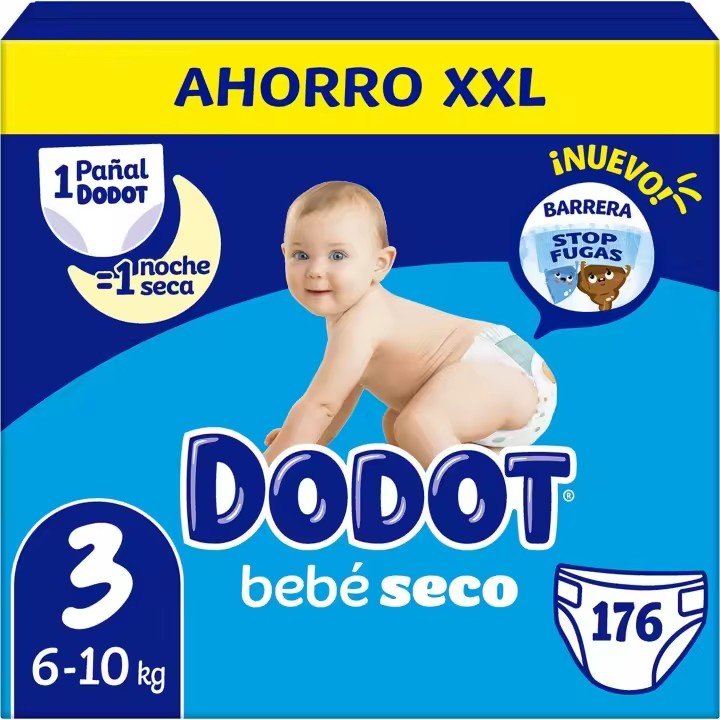 PAÑALES DODOT BEBÉ SECO TALLA 3 XXL