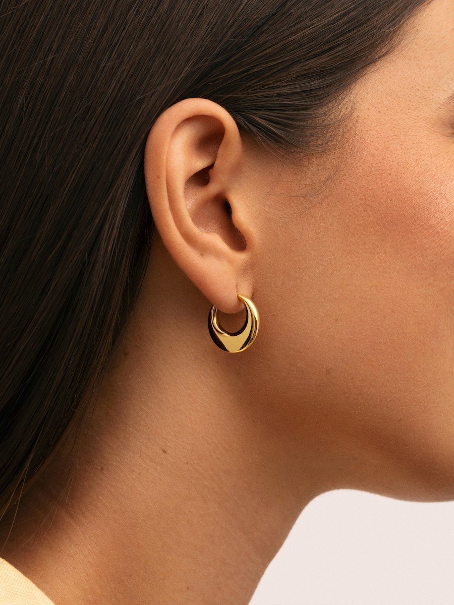 PENDIENTES ARO LUNETTE DORADOS
