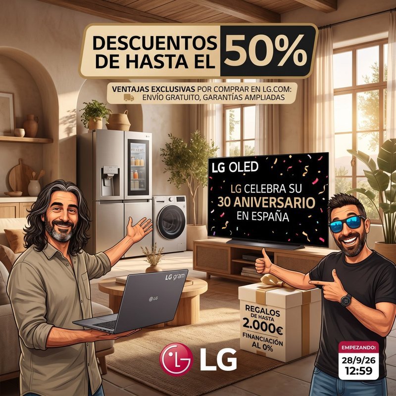 LG cumple 30 añazos en España y lo están celebrando con unos descuentos que son una auténtica locura. Atentos a lo que traen