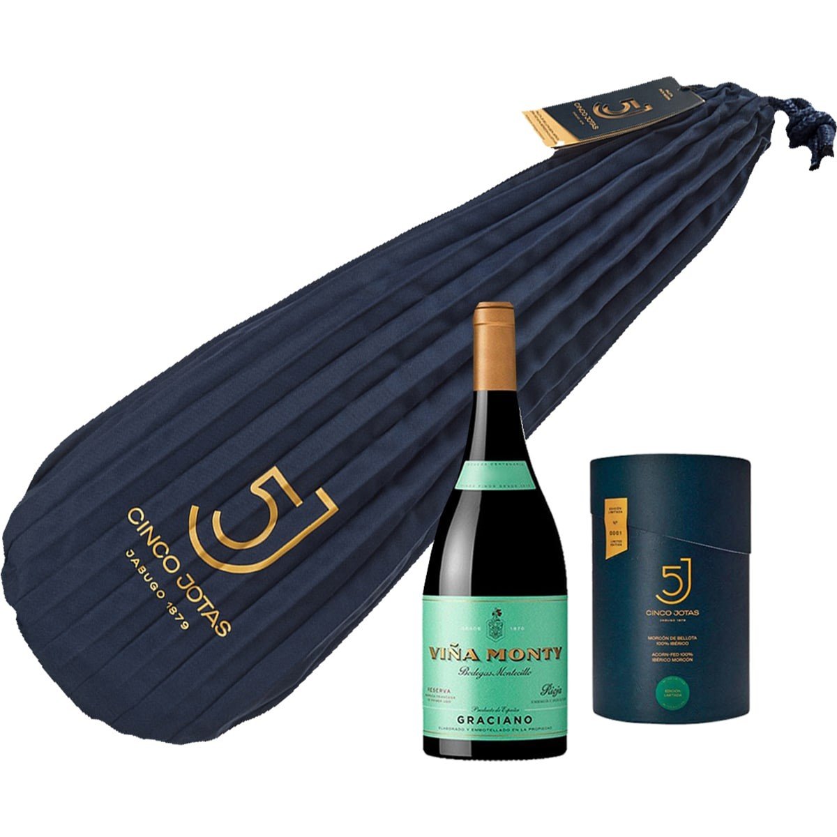 PACK IBÉRICOS CINCO JOTAS Y VINO