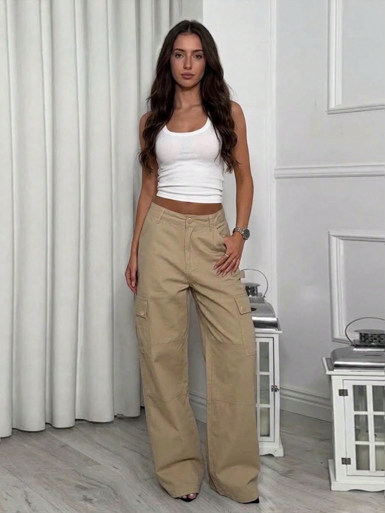PANTALONES ANCHOS CON BOLSILLOS