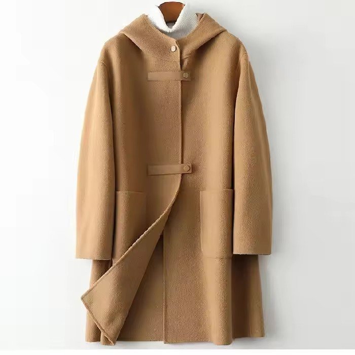CHAQUETA DE LANA DOBLE CARA PARA MUJER