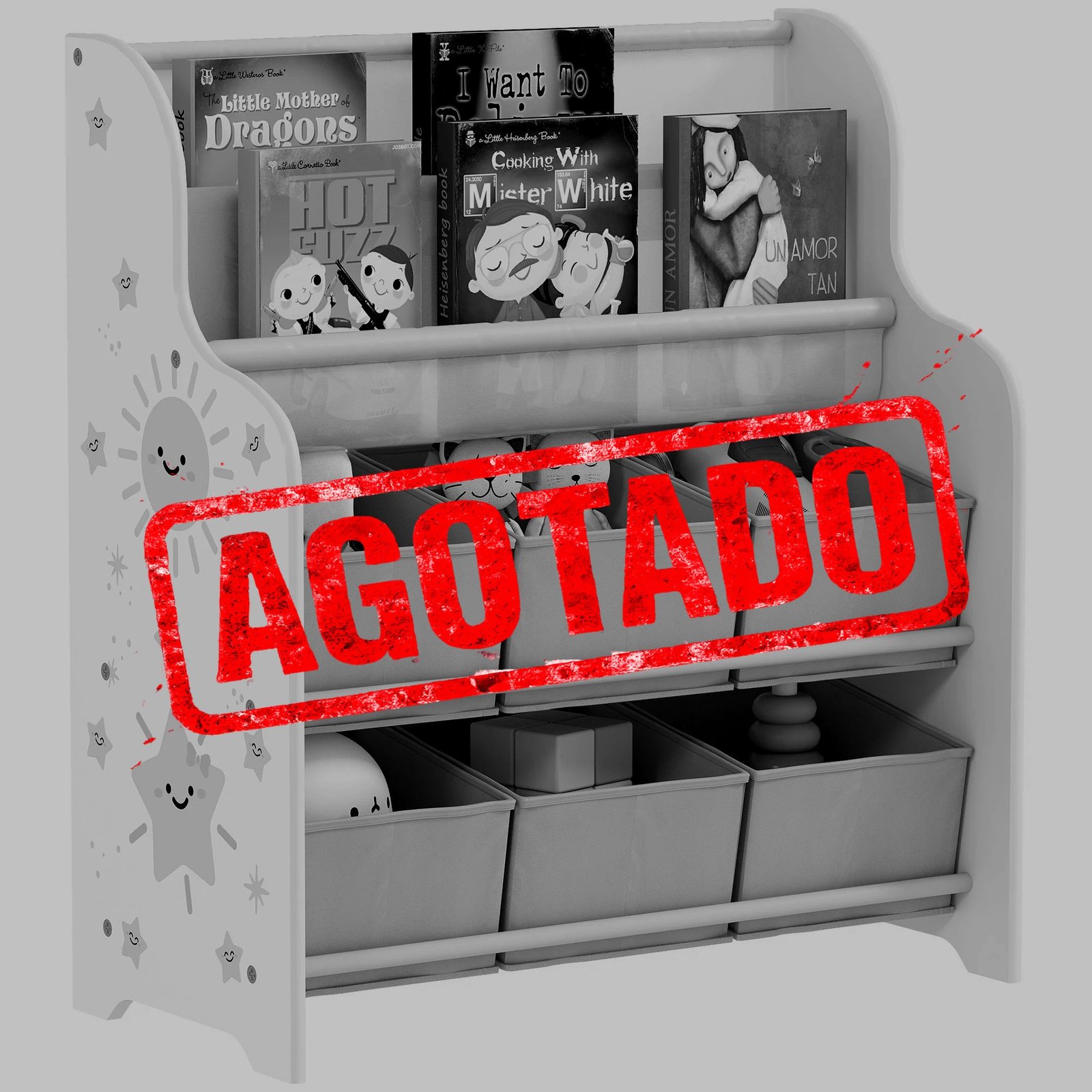ESTANTERÍA INFANTIL CON CAJAS EXTRAÍBLES Y ESTANTES