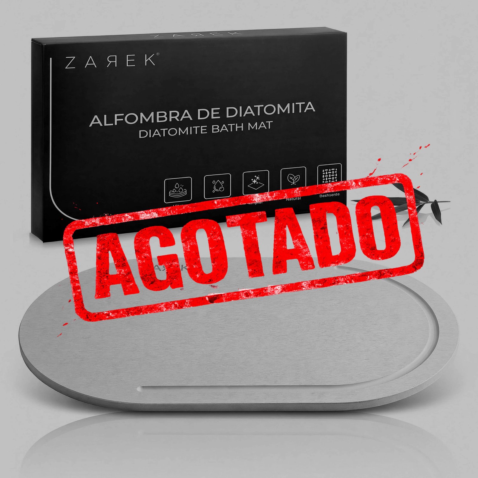 ALFOMBRILLA BAÑO DIATOMITA OVALADA 60x39 CM