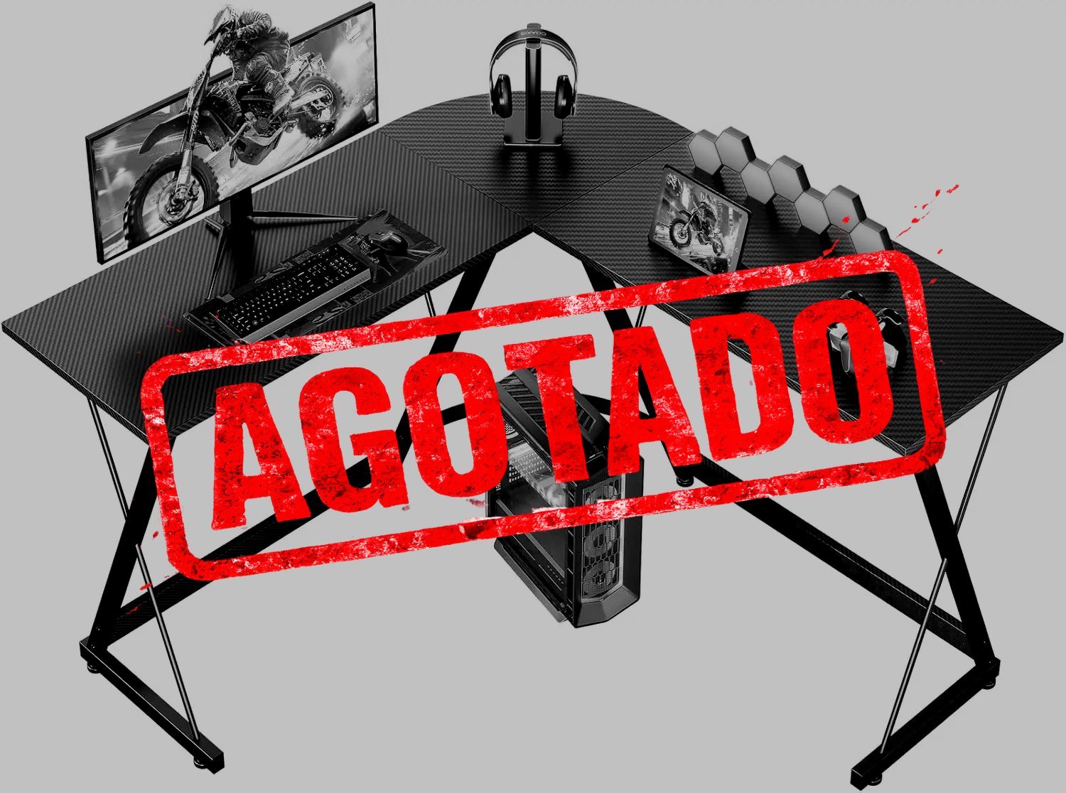 ESCRITORIO GAMING EN L CARBONO NEGRO
