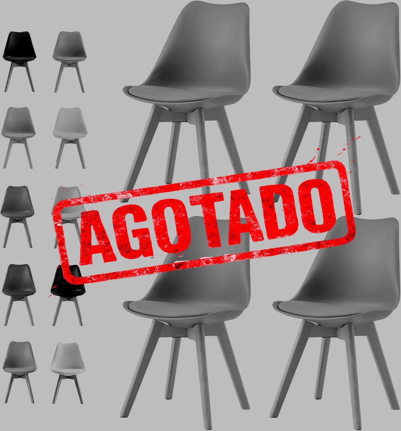 SILLAS DE COMEDOR JUEGO DE 4 MODELO "EVA"