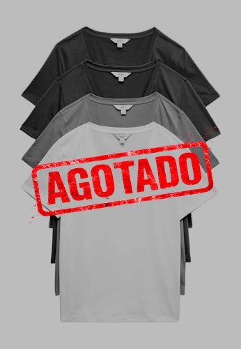 PACK DE 4 CAMISETAS 100% ALGODÓN CON CUELLO EN PICO