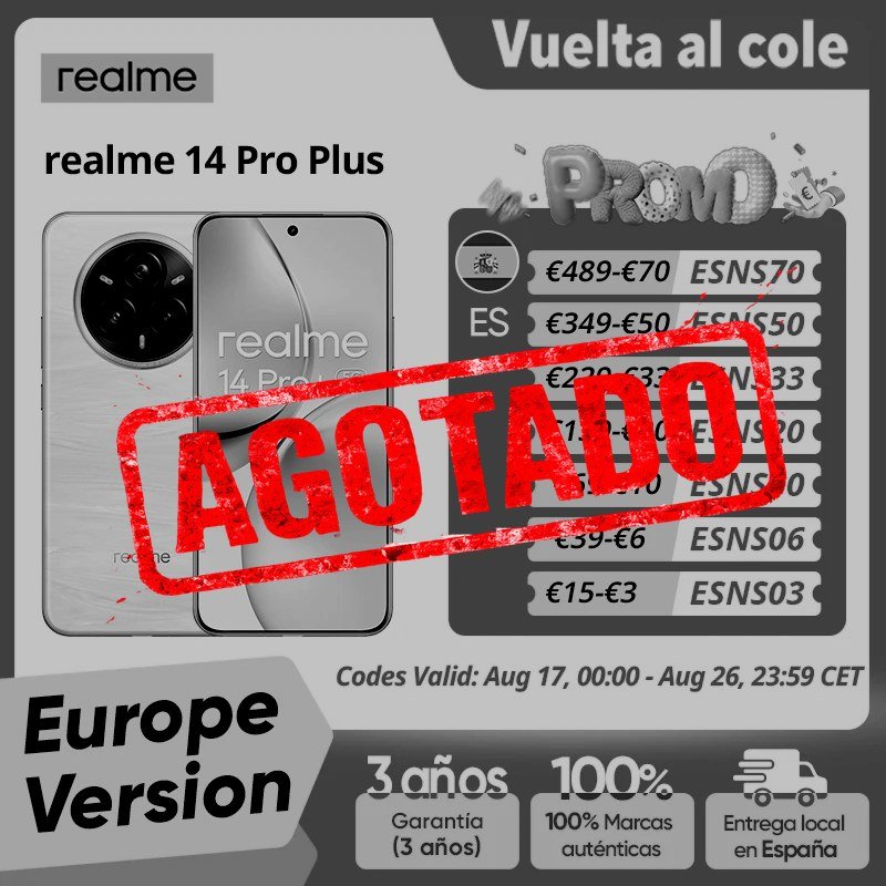 REALME 14 PRO PLUS 5G CON CÁMARA SONY Y CARGA RÁPIDA