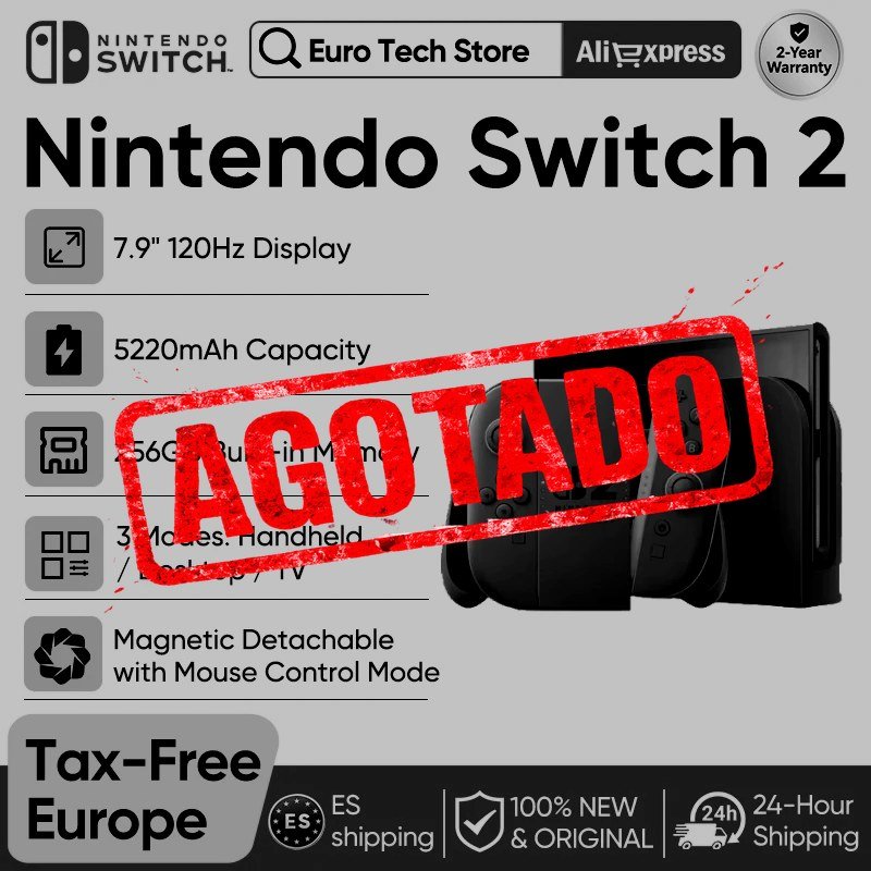 NINTENDO SWITCH 2: PANTALLA DE 7.9'' Y CONTROLES JOY-CON