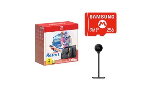 Nintendo Switch 2 + Nintendo Switch Sports Resort + Cámara de Nintendo Switch 2 + Tarjeta microSD Express de Samsung (256 GB) para Nintendo Switch 2